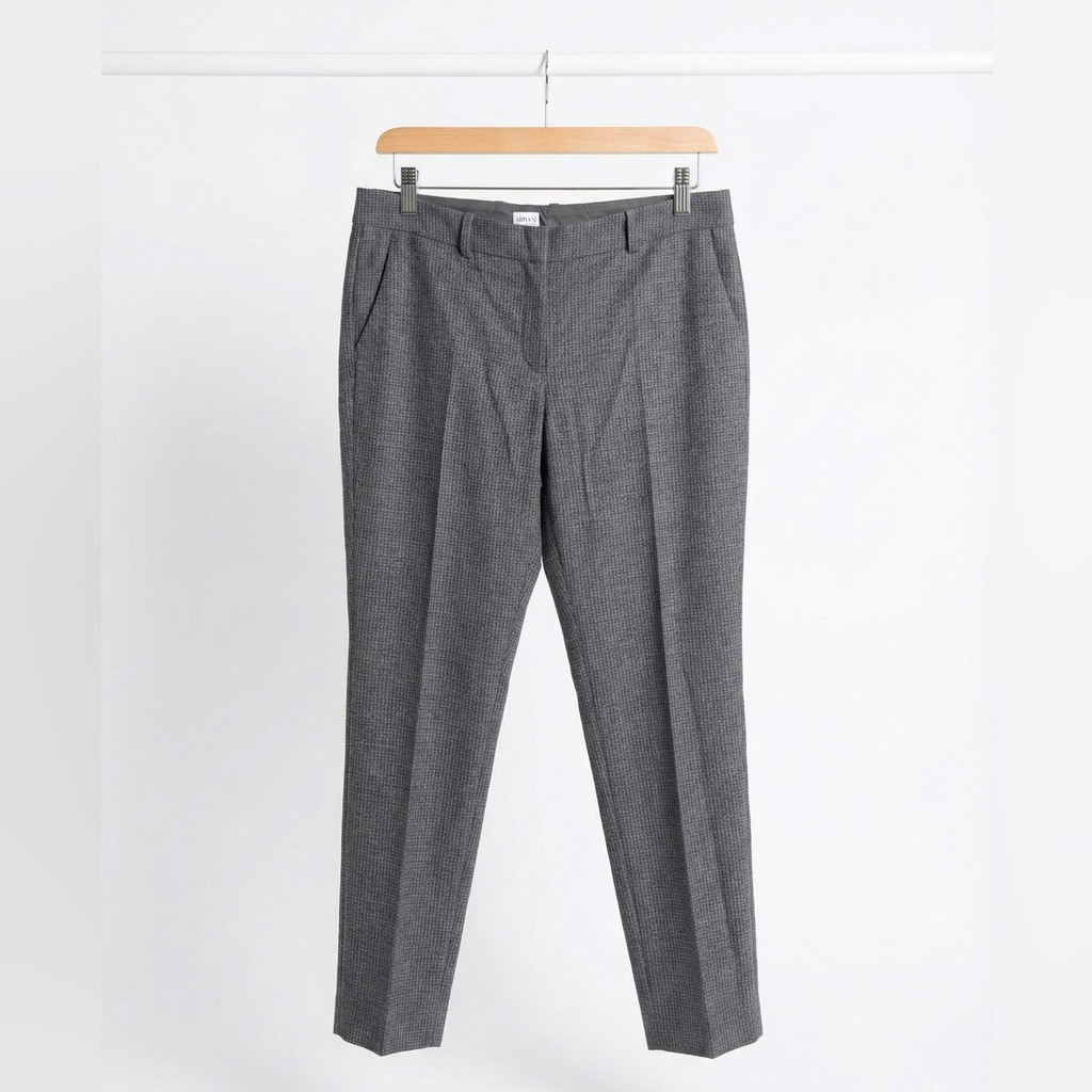 Nwtarmani Collezioni 96% Virgin Wool Trousers Gray Textured Straight Leg 16